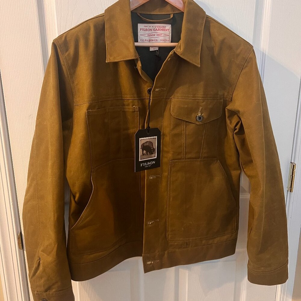 NWT Filson Tin Cloth Short Lined Cruiser Jacket, Waxed Jacket - Size Large